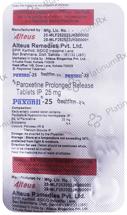 Paxonil 25 Tablet SR