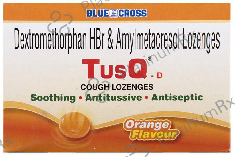 Tusq D Cough Orange 0.6/5mg Lozenges 6s
