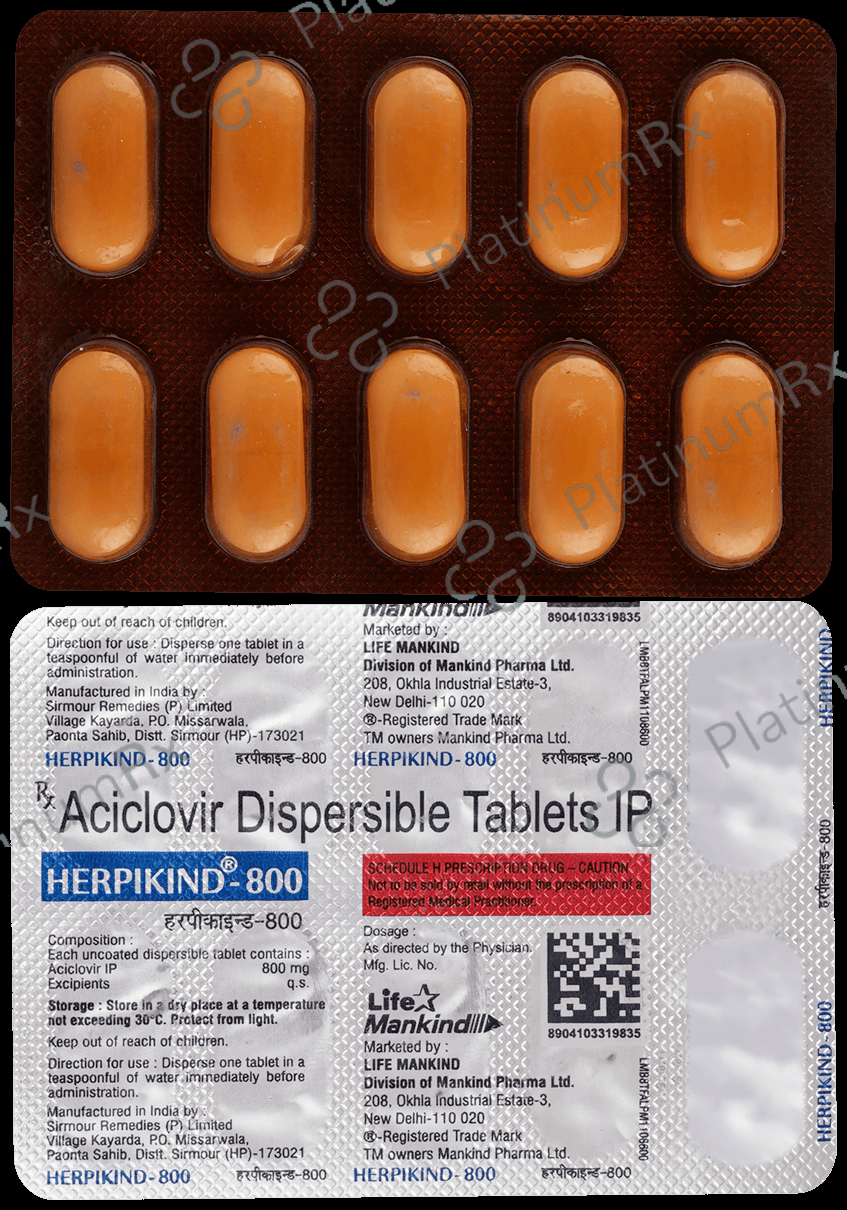 Herpikind 800mg Tablet 10s