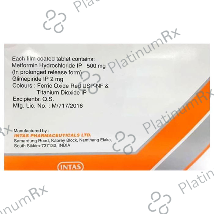 Zoryl M 2/500mg Tablet PR 20s