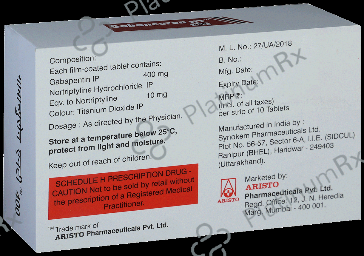 Gabaneuron NT 400/10mg Tablet 10s