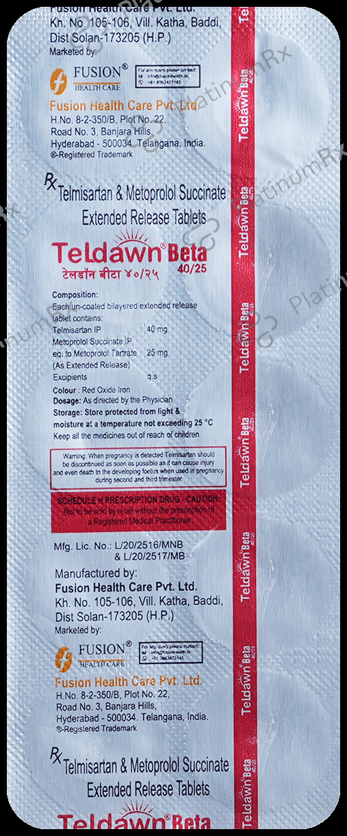 Teldawn Beta 40mg/25mg Tablet