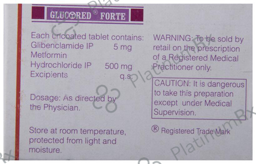 Glucored Forte 5/500mg Tablet 10s
