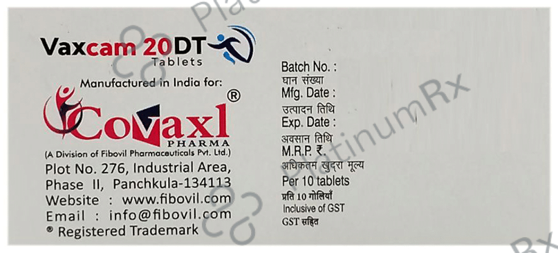 Vaxcam 20mg Tablet DT