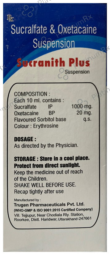Sucranith Plus Oral Suspension 100 Oral Suspension