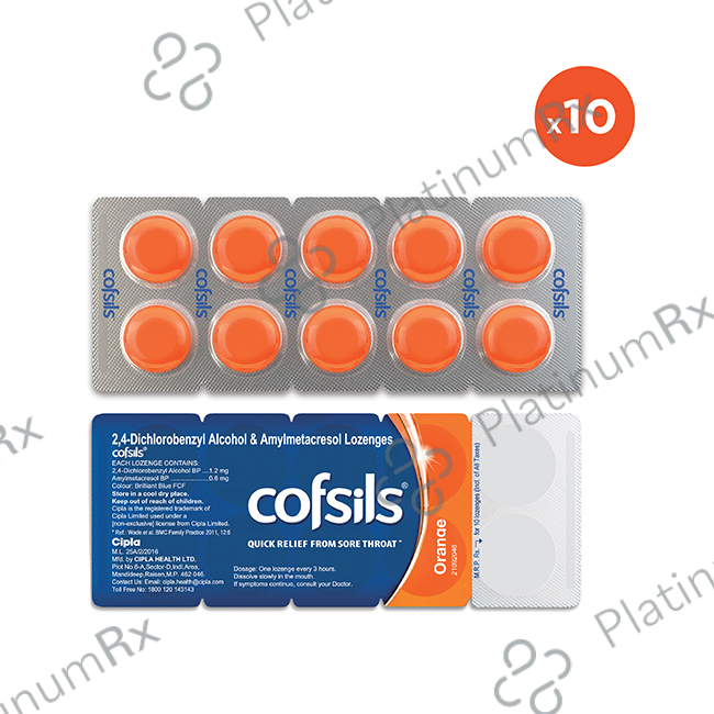 Cofsils 1.8mg Lozenges Orange 10s