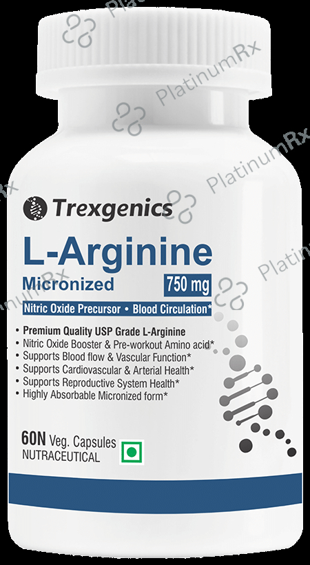 Trexgenics L-Arginine Micronized 750mg Veg Capsule
