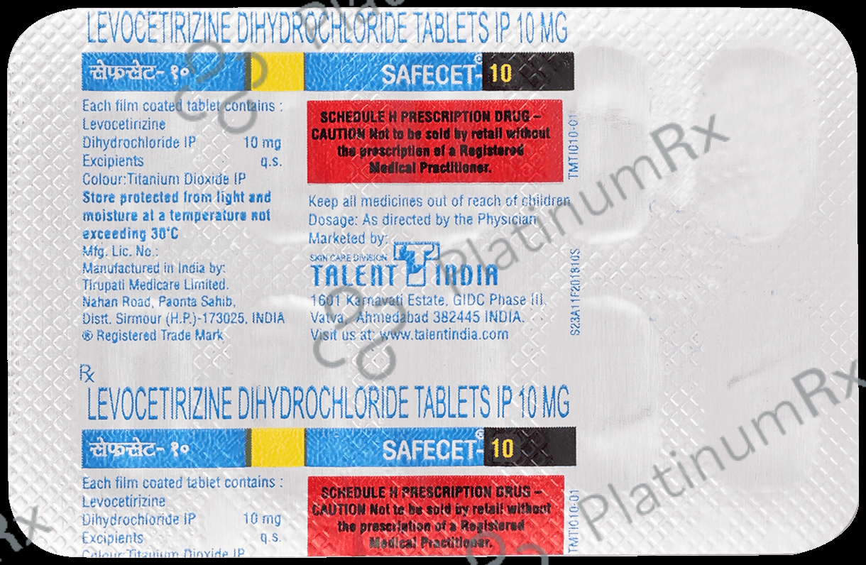 Safecet 10mg Tablet 10s
