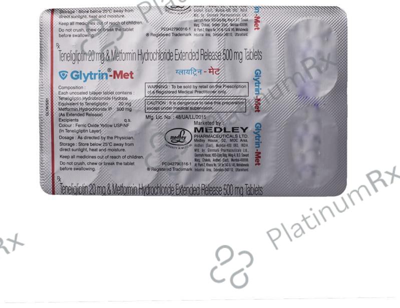Glytrin Met 500/20mg Tablet ER 10s