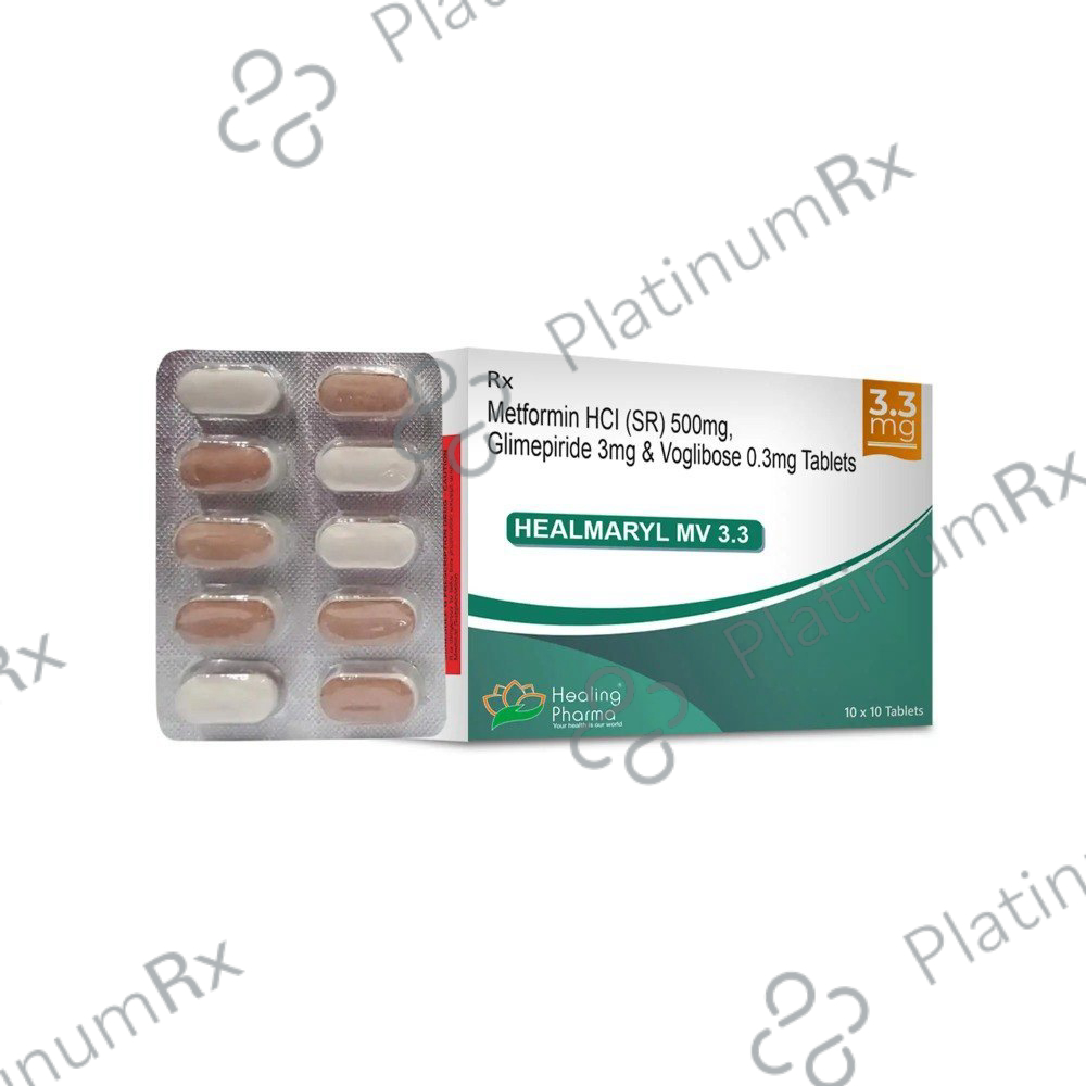 Healmaryl MV 3/500/0.3mg Tablet SR 10s