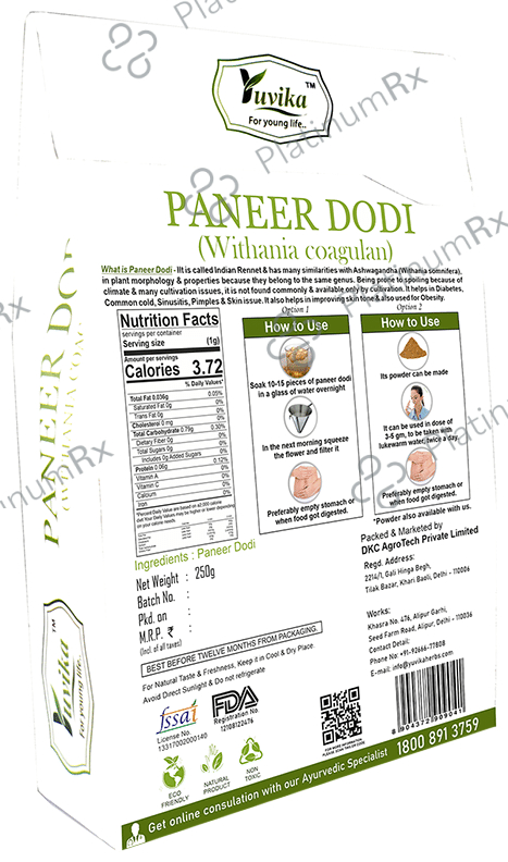 Yuvika Paneer Dodi - Paneer Ke Phool - Withania Coagulan
