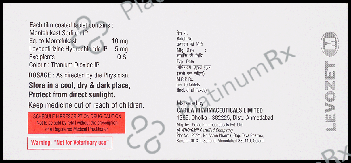 Levozet M 5/10mg Tablet 10s