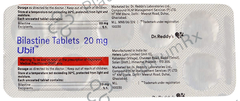 Ubil 20mg Tablet 10s