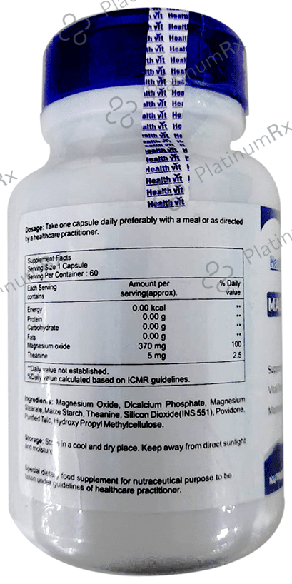 HealthVit Magnesium Oxide 370mg Capsule