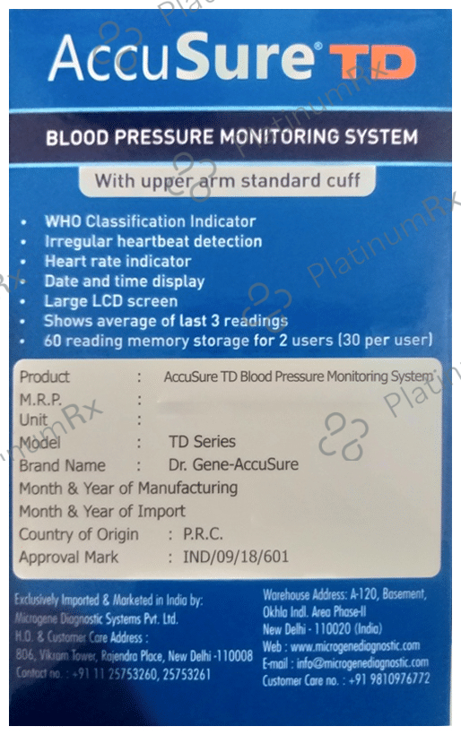 AccuSure TD Blood Pressure Monitoring System