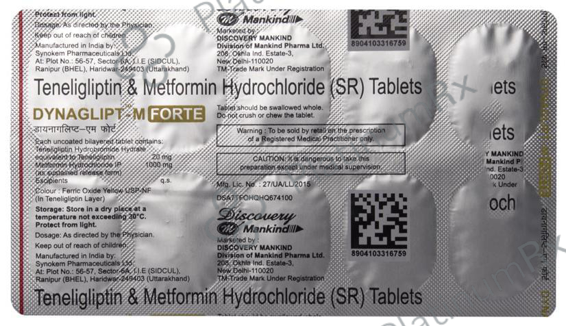 Dynaglipt M Forte 1000/20mg Tablet SR 10s