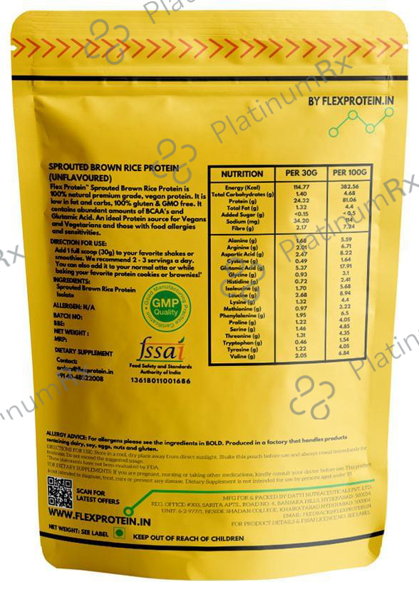 Flex Protein Sprouted Brown Rice Protein Unflavoured 1 kg