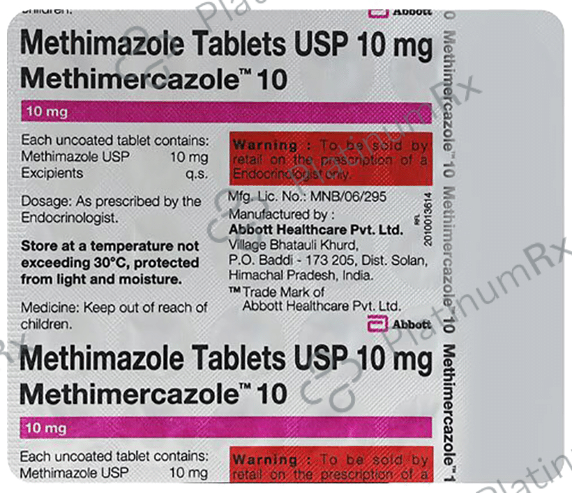 Methimercazole 10mg Tablet 30s