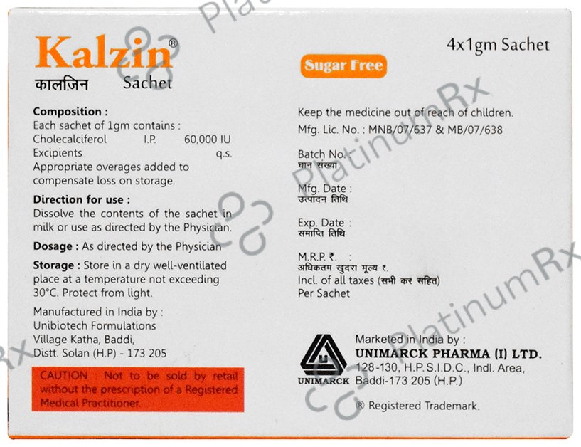 Kalzin Sachet Sugar Free