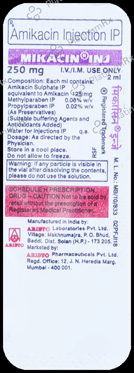 Mikacin 250mg Injection 2ml