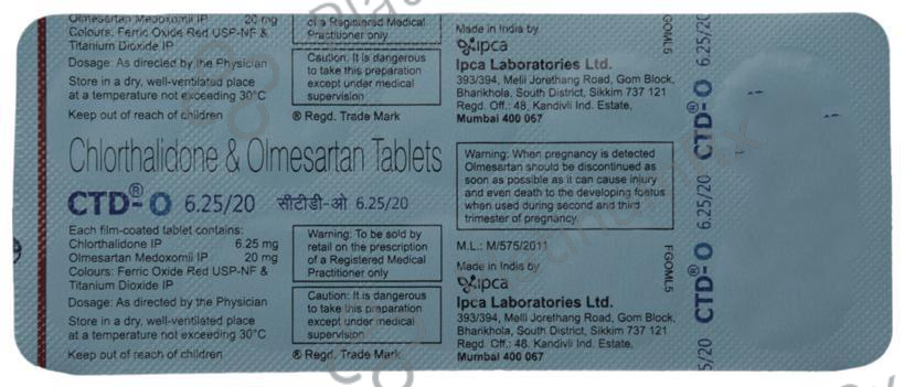 CTD O 6.25/20mg Tablet 10s