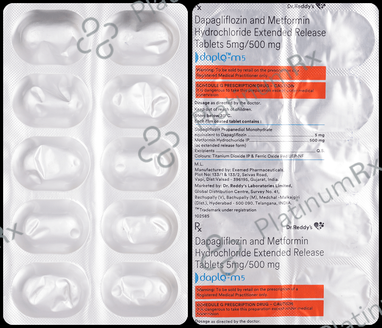 Daplo M 5/500mg Tablet 10s