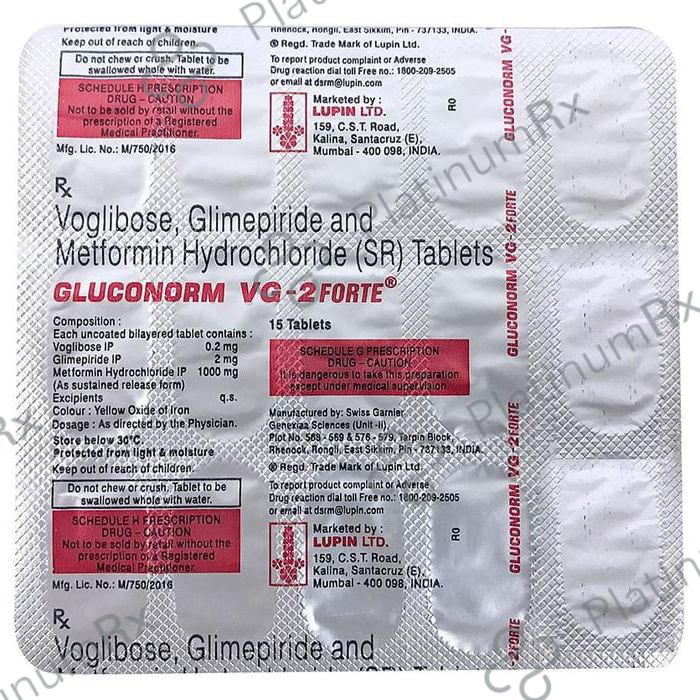 Gluconorm-VG 2 Forte Tablet SR 15s