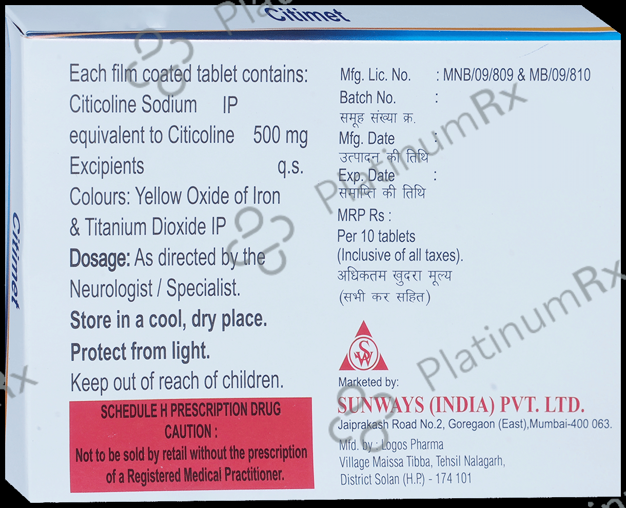 Citimet 500mg Tablet 10s