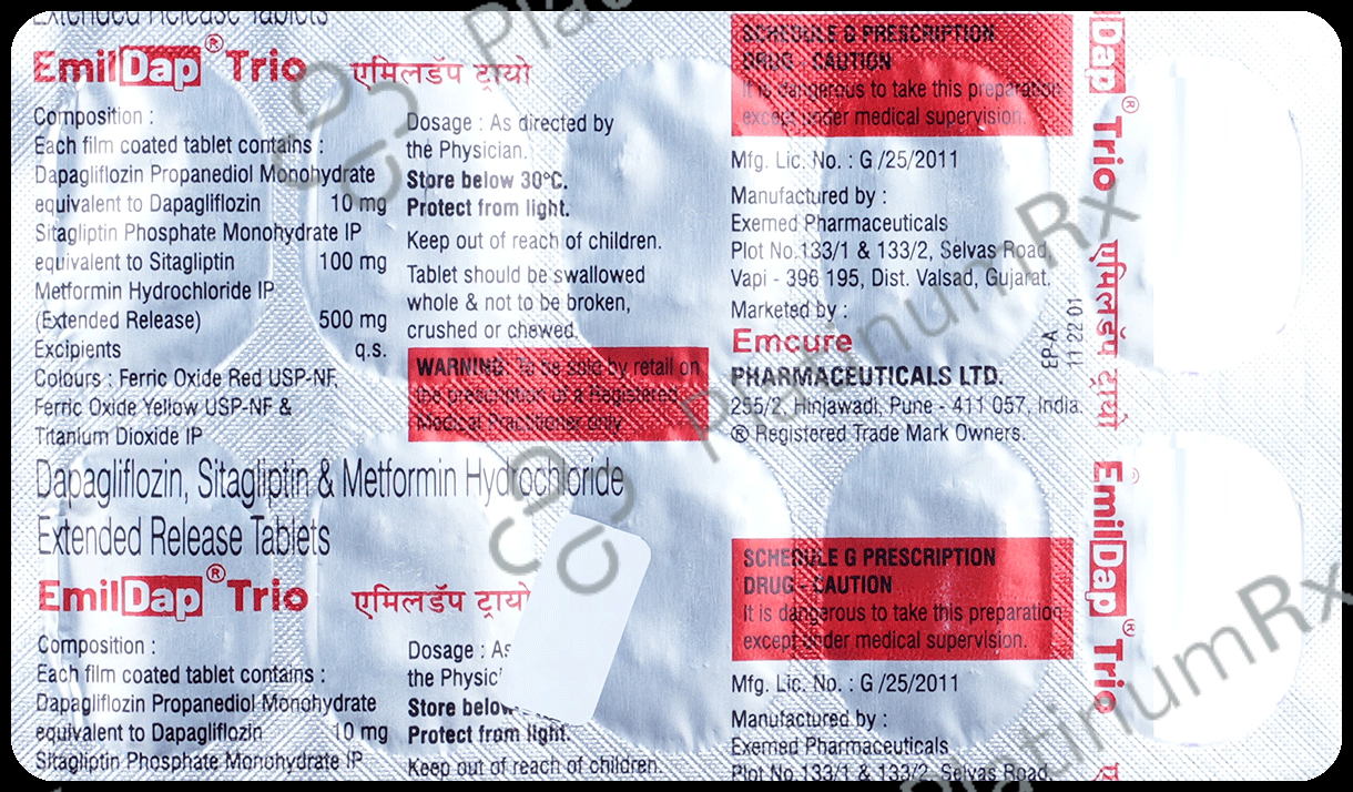 Emildap Trio 10/500/100mg Tablet 10s