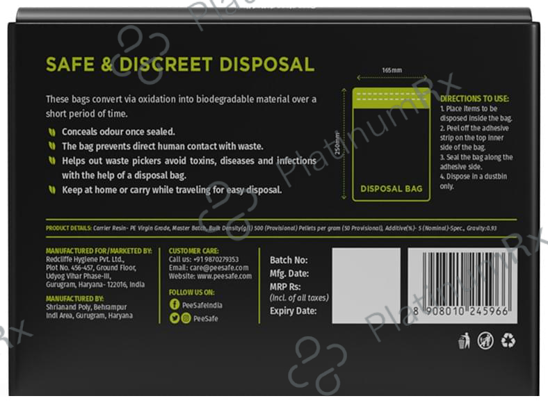 Pee Safe Oxo-Biodegradable Disposal Bag