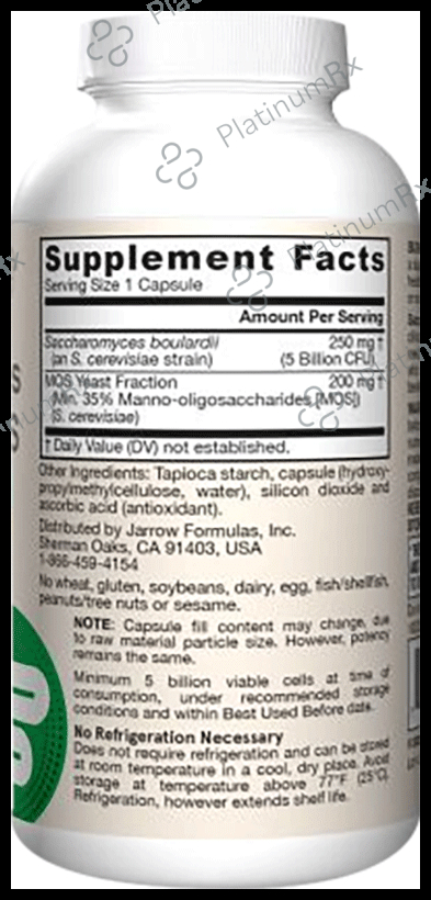 Jarrow Formulas Saccharomyces Boulardii+MOS Capsule - For Intestinal Support