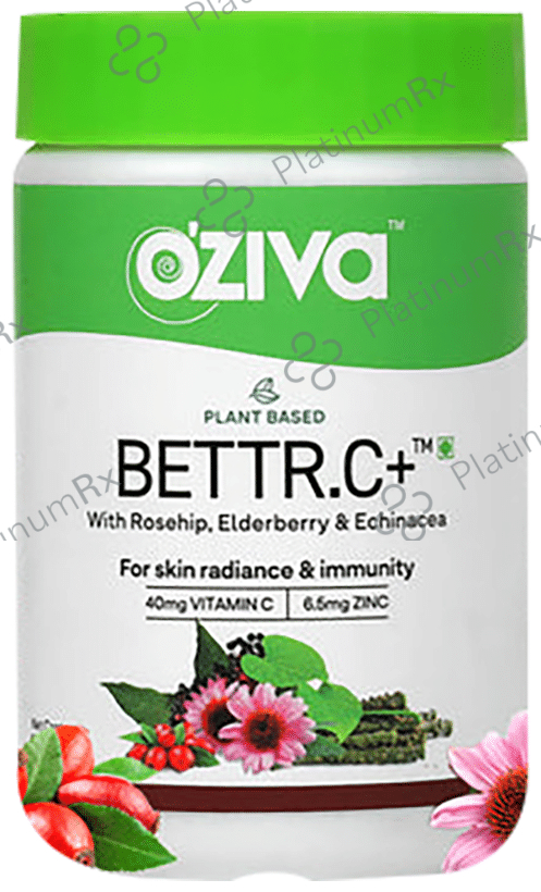 Oziva Plant Based Bettr.C+ Vitamin C with Zinc Capsule for Skin Radiance & Immunity
