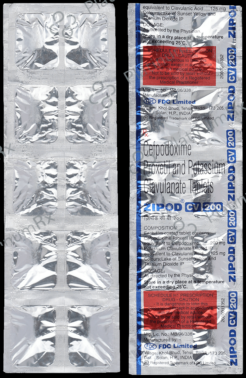 Zipod CV 200/125mg Tablet 10s