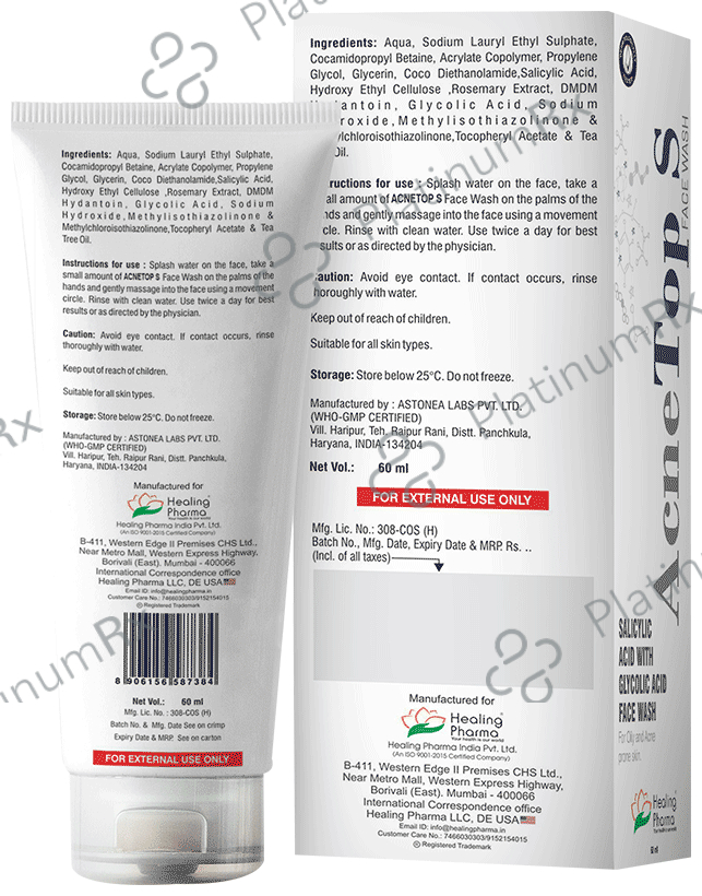 Healing Pharma Acnetop S Face Wash 50ml