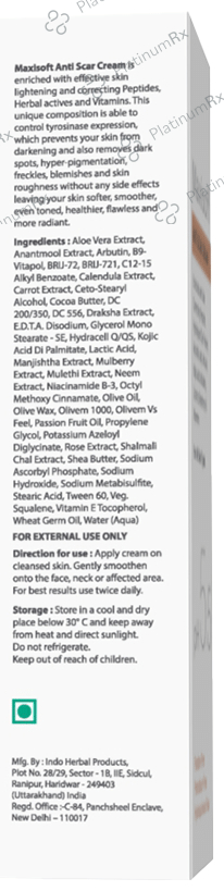 Maxisoft PH 5.5 Anti Scar Cream (25gm Each) 2 Tubes