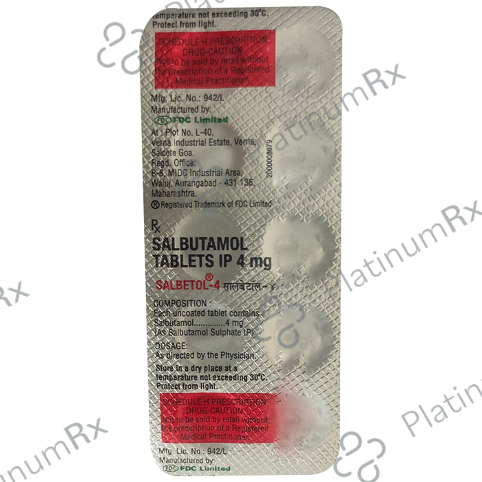Salbetol 4mg Tablet