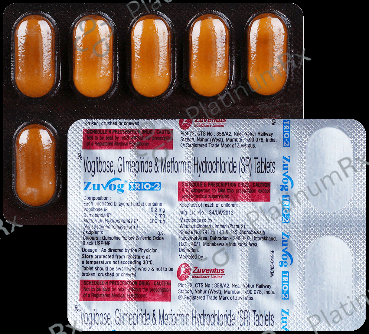 Zuvog Trio 2/500/0.2mg Tablet SR 10s