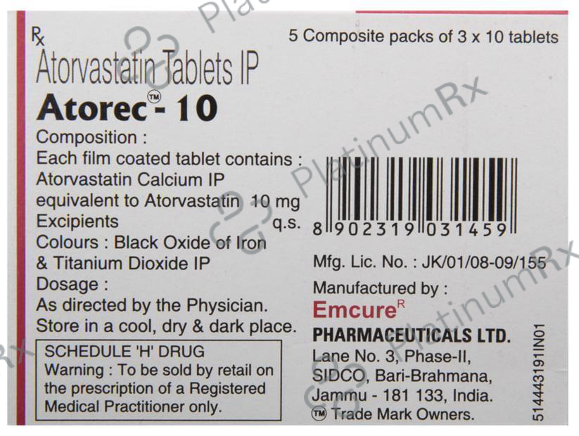 Atorec 10mg Tablet 10s