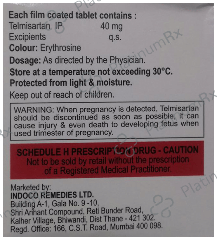 Telmichek 40 Tablet 15 Tablet