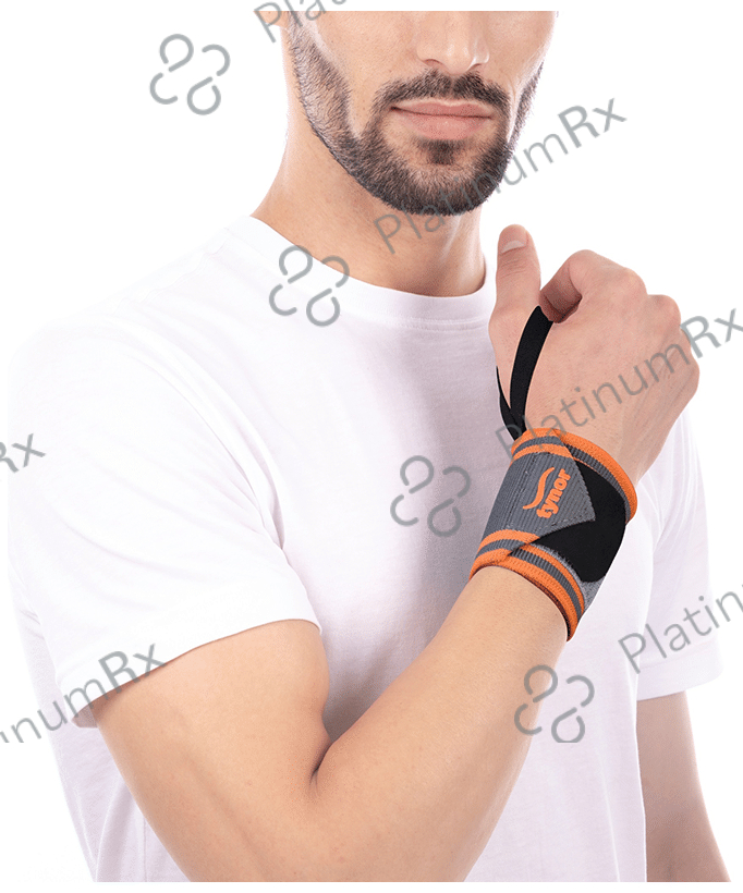 Tynor Wrist Wrap with Thumb Loop Universal Orange & Black