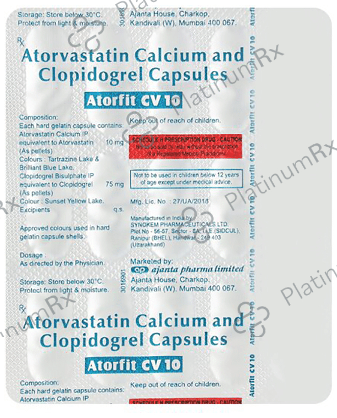 Atorfit CV 10/75mg Capsule 15s