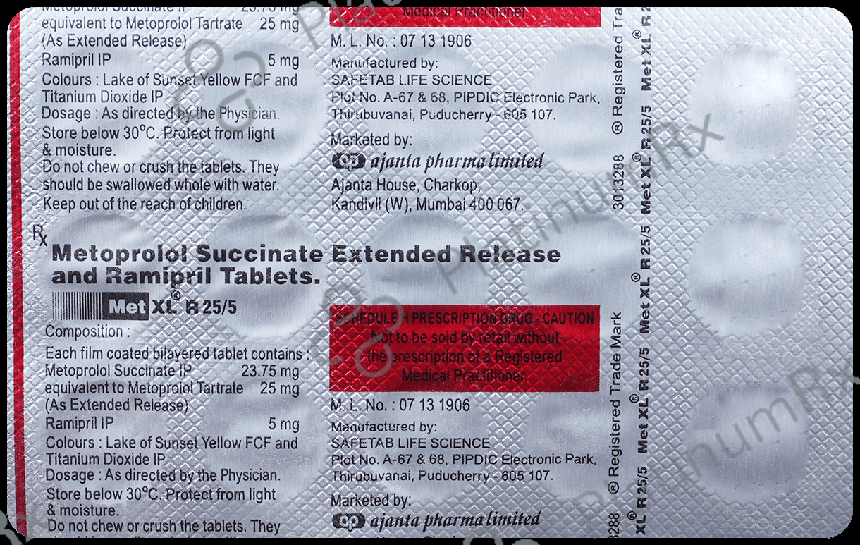 Met XL R 25/5mg Tablet ER 15s