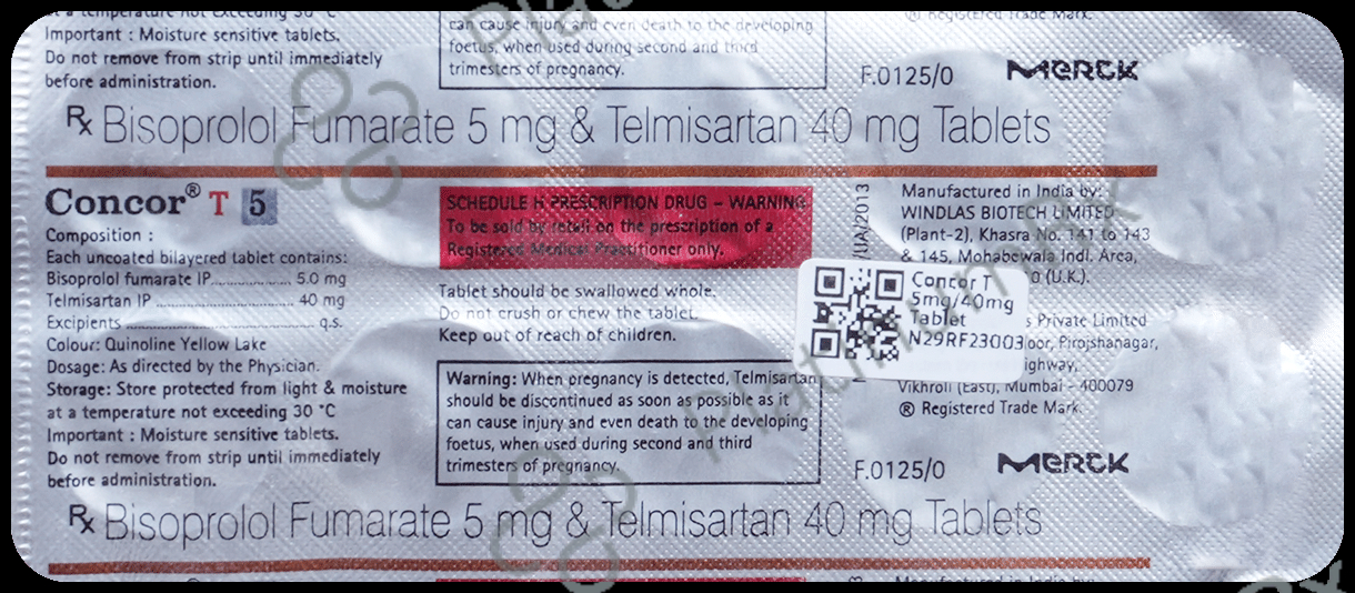 Concor T 5/40mg Tablet 10s