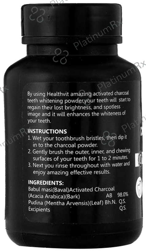 HealthVit Activated Charcoal Powder for Natural Teeth Whitening