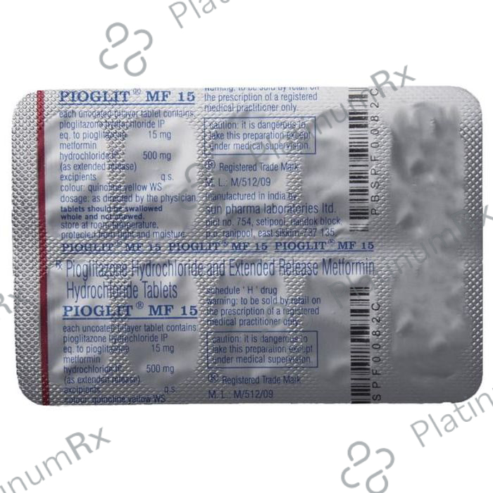 Pioglit MF 15/500mg Tablet ER 10s