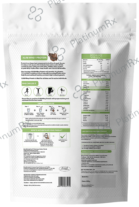 XLR8 Sports Nutrition Whey Protein Instantised Whey Protein Concentrate Chocolate 1 lb