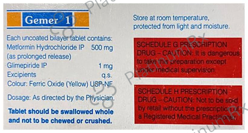 Gemer 1/500mg Tablet PR 15s