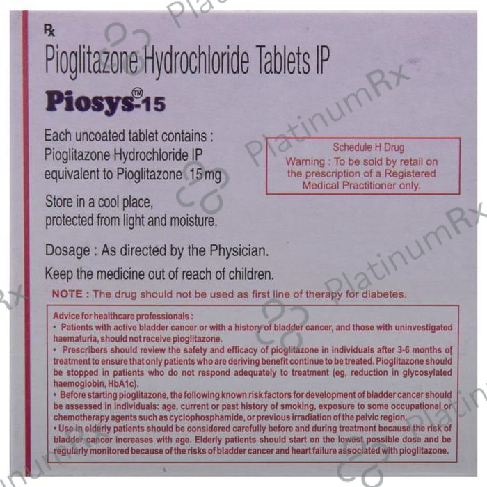 Piosys 15mg Tablet 30s