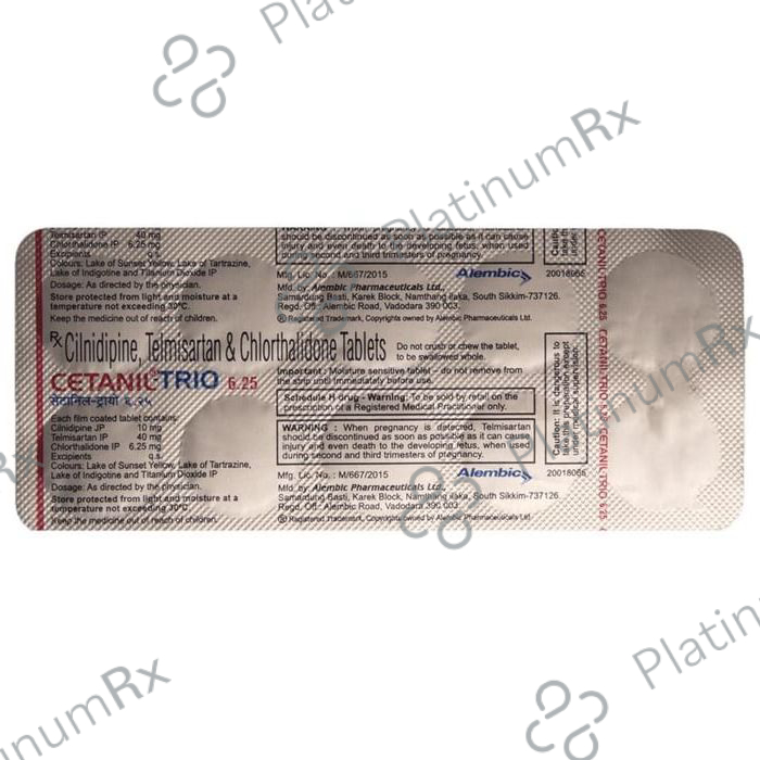 Cetanil Trio 6.25/10/40mg Tablet 10s