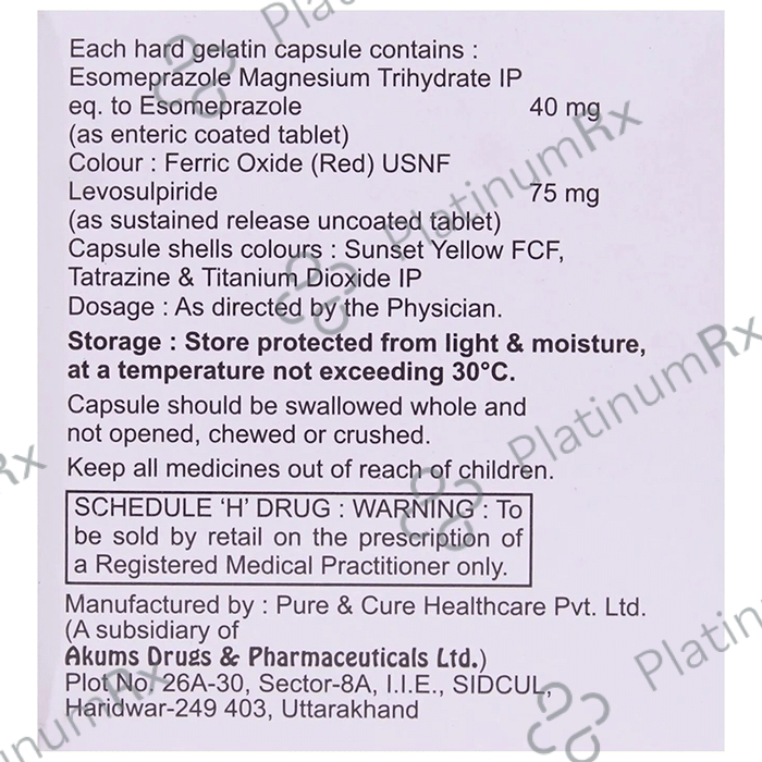 Esogress L 40/50mg Capsule SR 10s